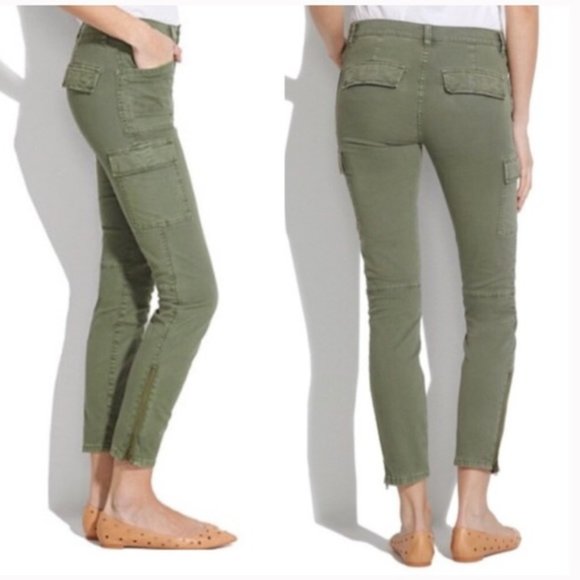 Madewell Denim - MADEWELL Skinny Zip Ankle Cargo Pants Olive Green